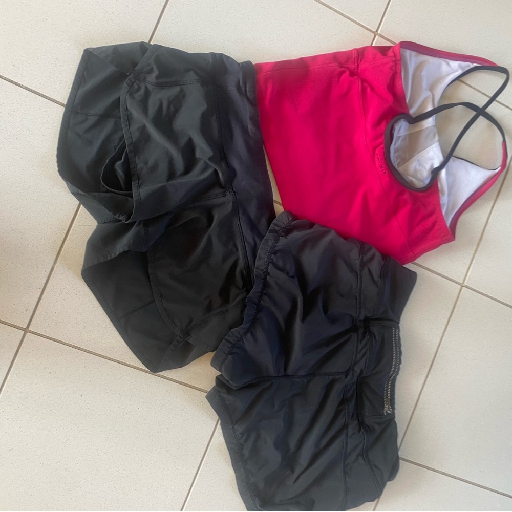 Lululemon Athletica Red and Black Activewear Set - Picture 2 of 2